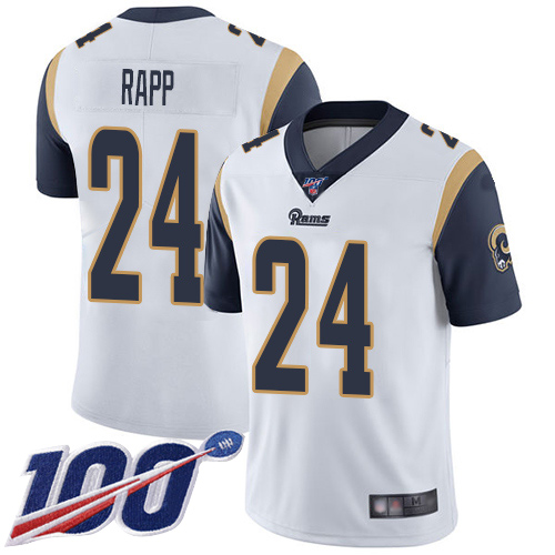 Los Angeles Rams Limited White Men Taylor Rapp Road Jersey NFL Football #24 100th Season Vapor Untouchable